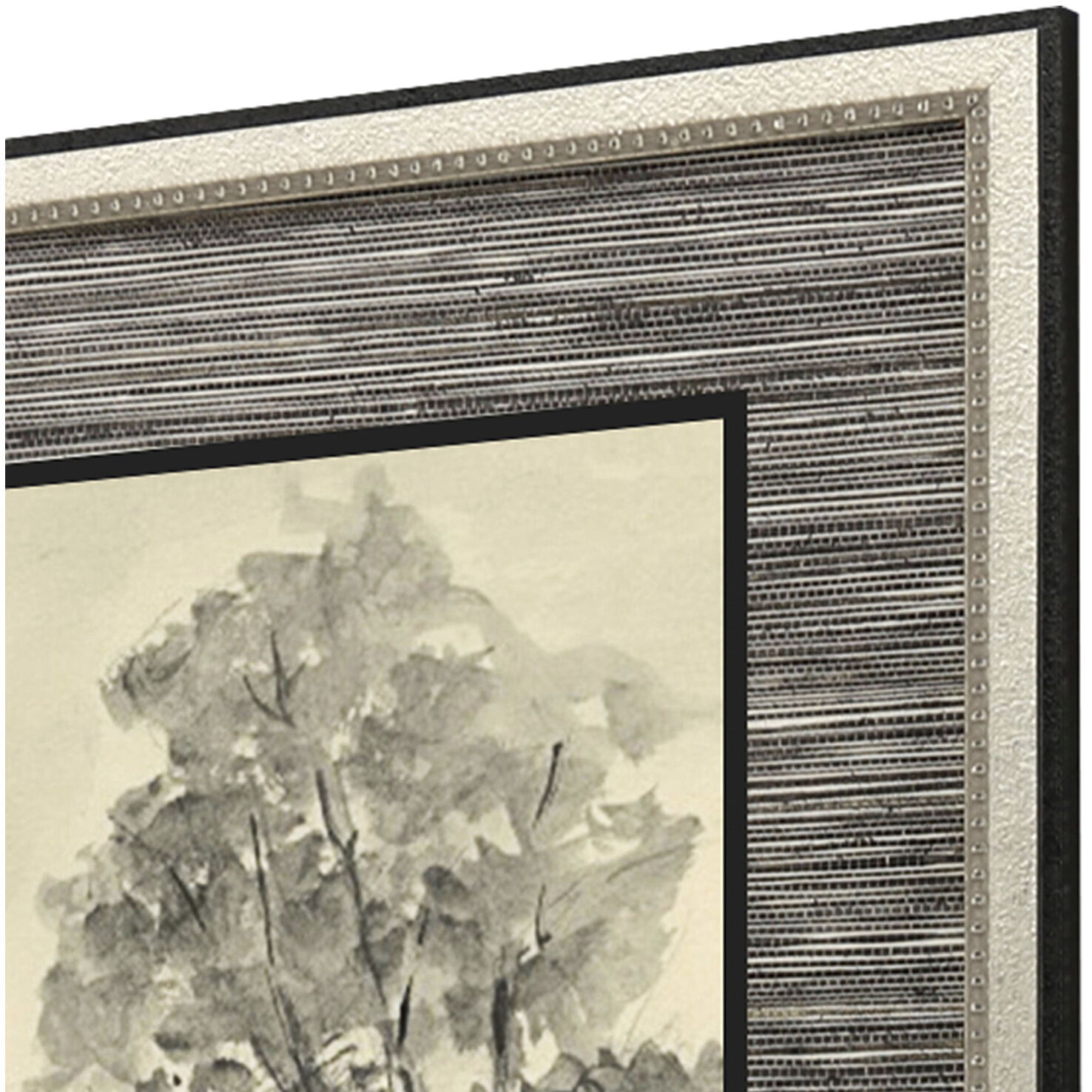 Graphite Plein Air Black and Beige and Neutral Framed Art