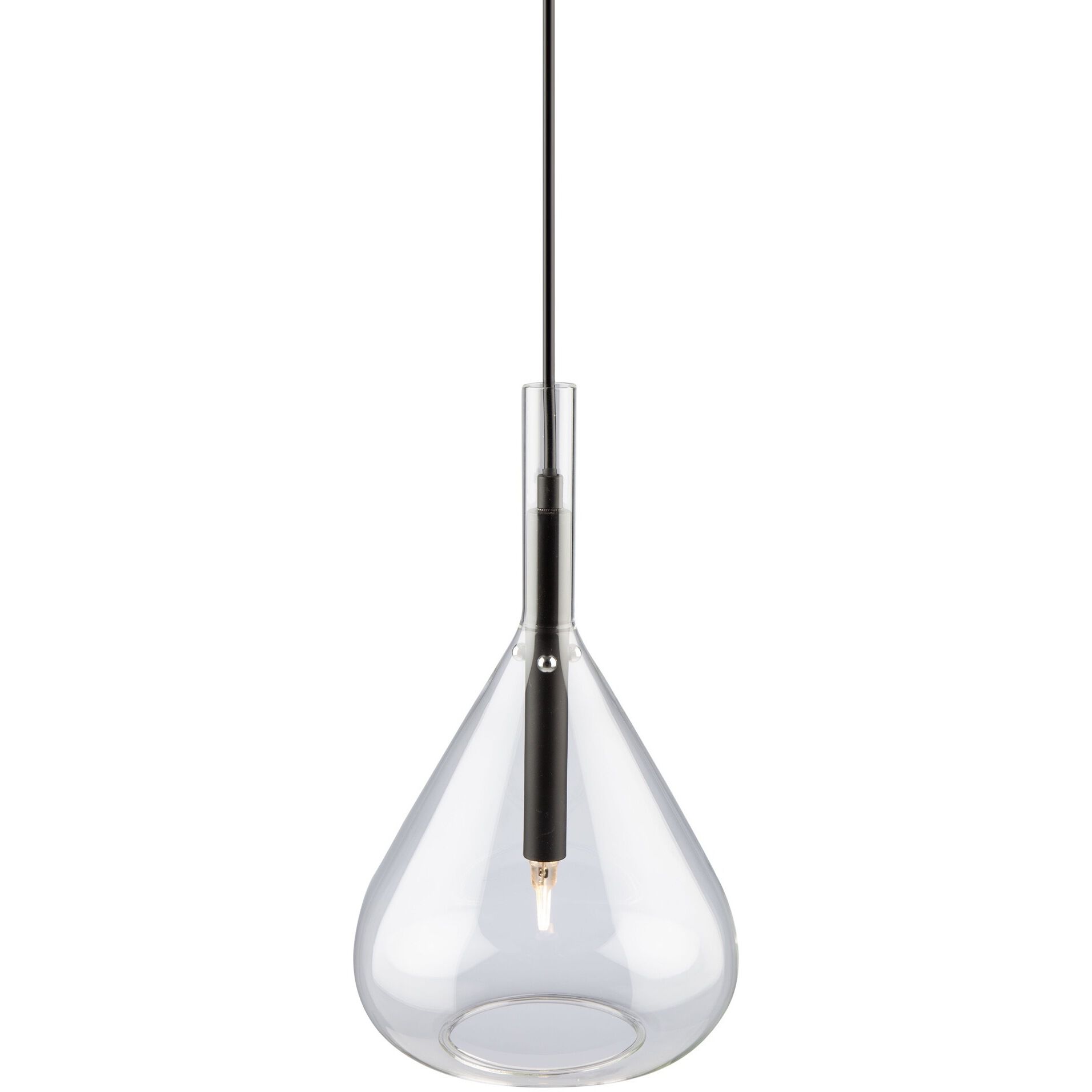 Conic 1 Light 7.9 inch Black Down Pendant Ceiling Light