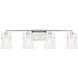 Drew & Jonathan Crofton 4 Light 33.38 inch Chrome Vanity Light Wall Light in Clear Crackle Glass