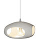 Radiance Collection 1 Light 12 inch Polished Chrome and Concrete and White Pendant Ceiling Light
