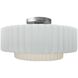 Radiance Collection - Pleated Tier 1 Light 14.5 inch Gloss White and Brushed Nickel Semi-Flush Ceiling Light in Replaceable Bulb, Gloss White (outside and inside of fixture), 14.5W x 7.25H, Form+Finish+Function