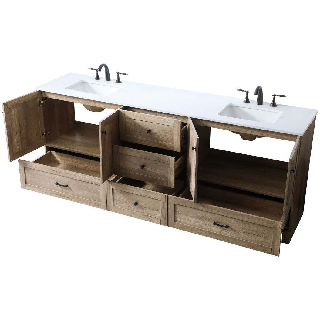 Soma 84 X 19 X 34 inch Natural Oak Vanity Sink Set