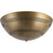 Overland 3 Light 18.13 inch Vintage Brass Flush Mount Ceiling Light