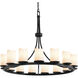 Candlearia 15 Light 42 inch Matte Black Chandelier Ceiling Light in Cream (CandleAria), Cylinder with Melted Rim, Incandescent