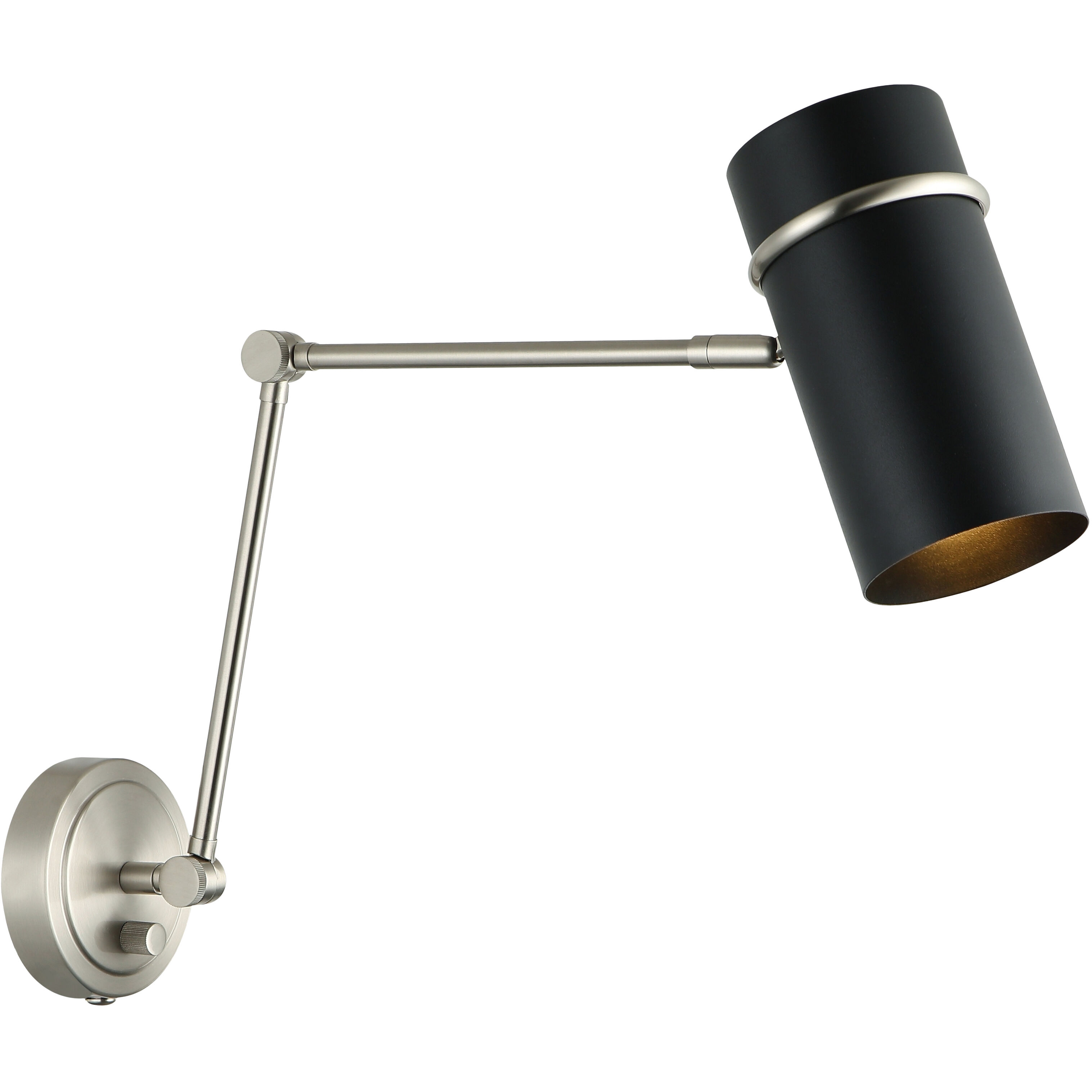 Cilindro 1 Light 4.75 inch Brushed Nickel and Matte Black Wall Sconce Wall Light