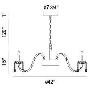 Ferrero 16 Light 42 inch Chrome Chandelier Ceiling Light in Cognac