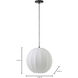 Ilume 1 Light 16 inch White Pendant Lamp Ceiling Light