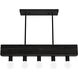 Donelson 5 Light 30 inch Natural Black Iron and Dark Ash Linear Chandelier Ceiling Light, Small
