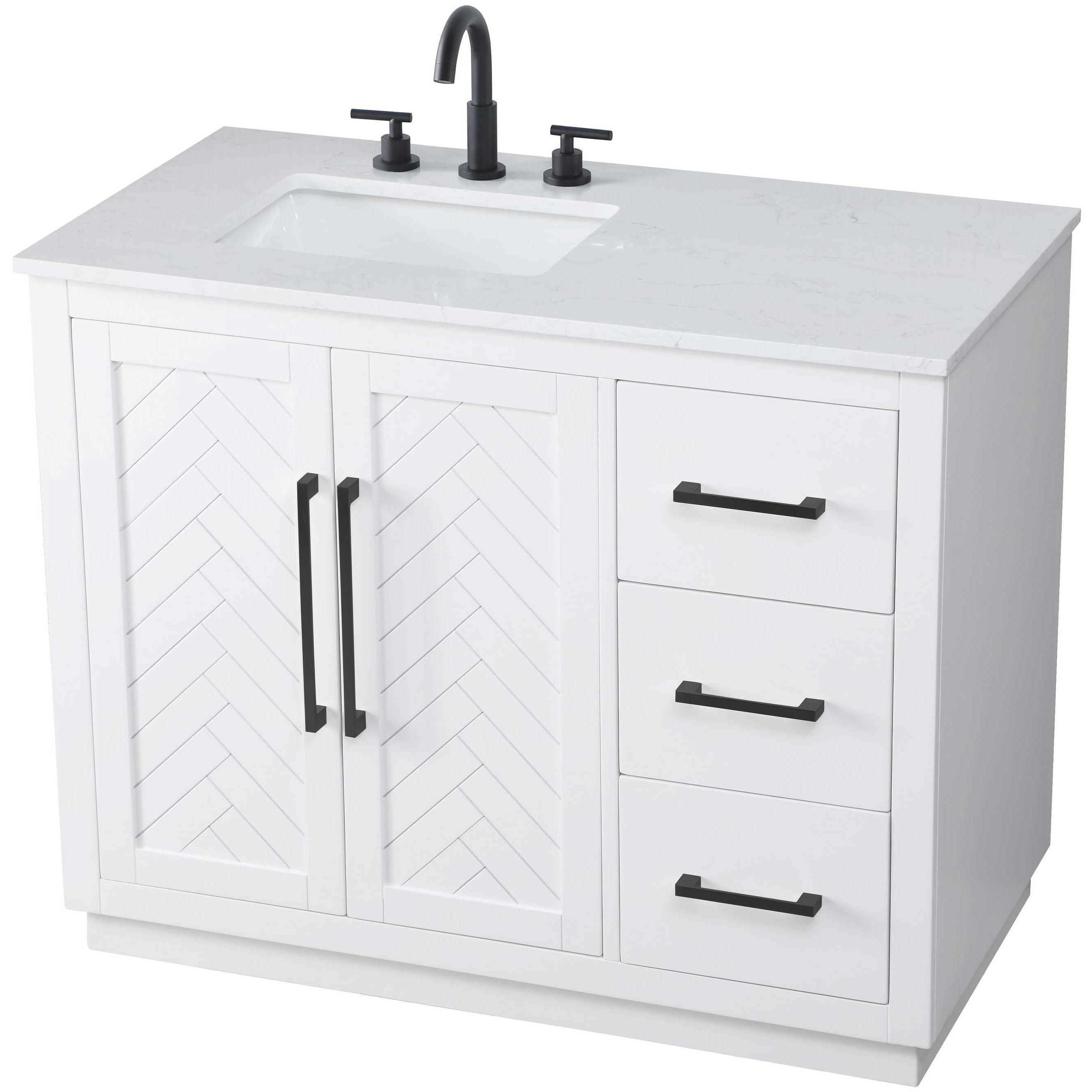 Chase 42 X 34 inch White Bathroom Vanity Cabinet