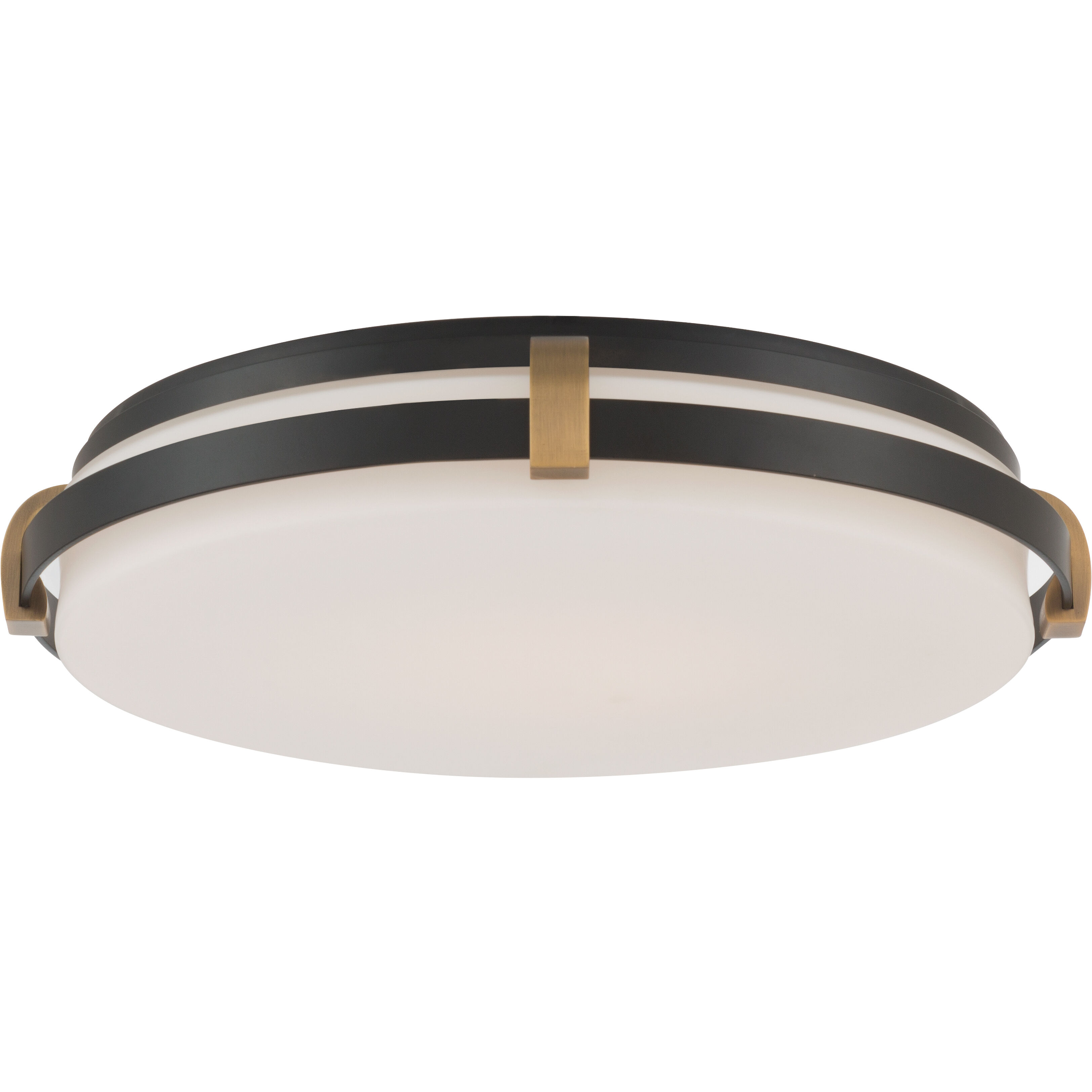 Arclume LED 14.75 inch Dark Matte Black and Legacy Brass Flush Mount Ceiling Light