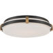 Arclume LED 14.75 inch Dark Matte Black and Legacy Brass Flush Mount Ceiling Light