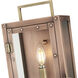 Spencer 1 Light 18 inch Antique Copper with Brass Accents Exterior Wall Mount