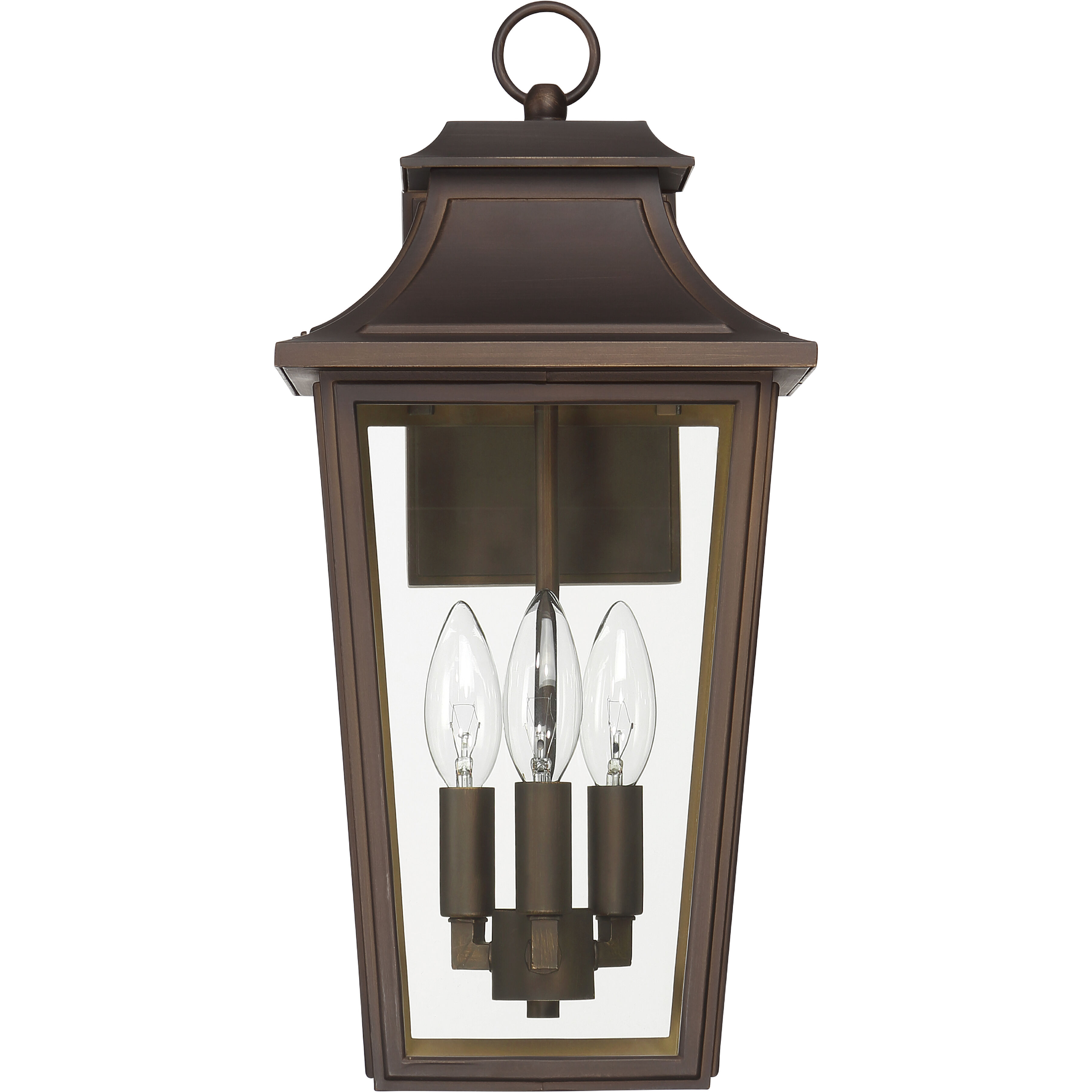 Spring Cove 3 Light 16.5 inch Matte Bronze Outdoor Wall Lantern, Large