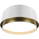 Salvo LED 9 inch White and Aged Brass Flush Mount Ceiling Light in 2700K, White/Aged Brass, dweLED