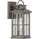 Williamston 1 Light 12 inch Antique Pewter Outdoor Wall Lantern, Small