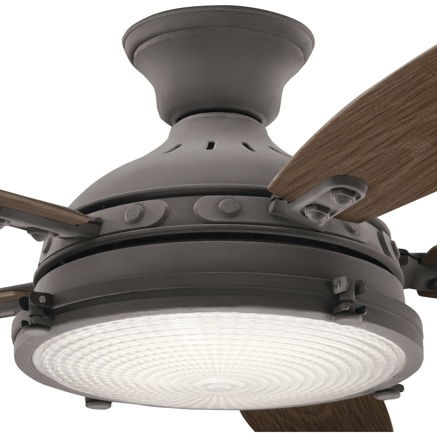 Hatteras Bay 52 inch Weathered Zinc with Medium Walnut Blades Ceiling Fan