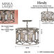 Hexly 3 Light 16 inch Bronze and Sultry Silver Semi Flush Mount Ceiling Light