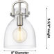 Newton Bell 3 Light 15.5 inch Brushed Satin Nickel Multi Pendant Ceiling Light in White Glass