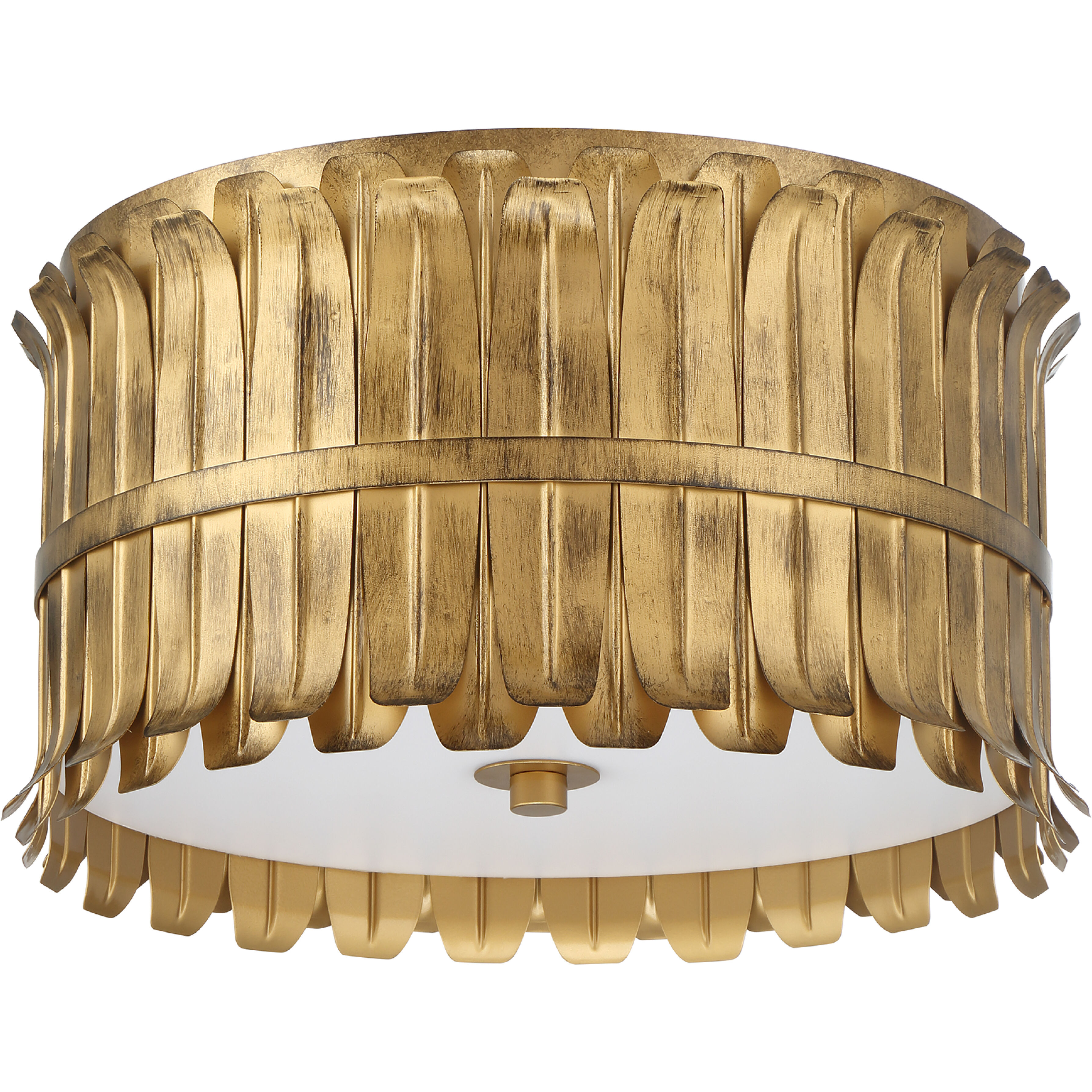 Valdaz 3 Light 15 inch Brushed Luxe Gold Flush Mount Ceiling Light, Large