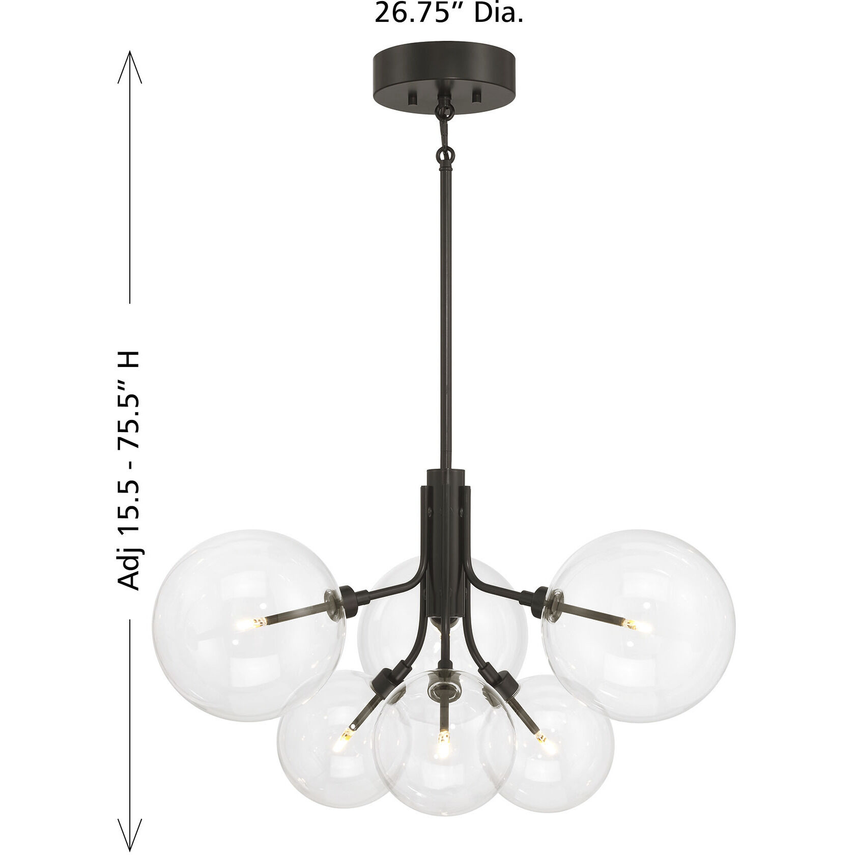 Contemporary LED 26.75 inch Oil Rubbed Bronze Chandelier Ceiling Light