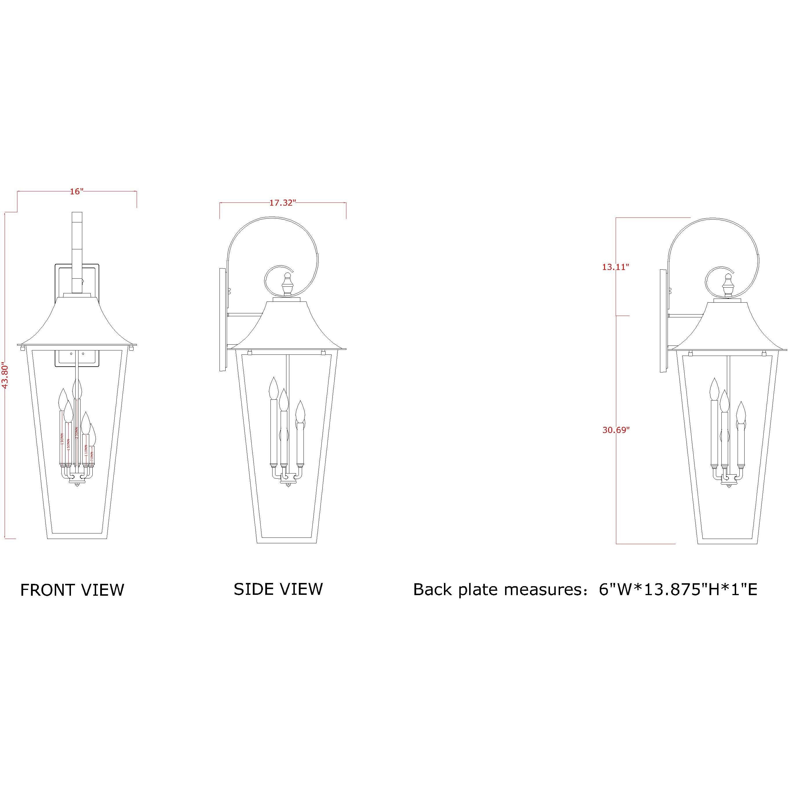 Gannon Outdoor Wall Light in Black, G9