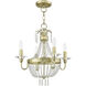 Valentina 4 Light 18 inch Hand Applied Winter Gold Convertible Mini Chandelier/Ceiling Mount Ceiling Light