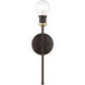 Lansdale 1 Light 5 inch Bronze with Antique Brass Accents ADA Single Sconce Wall Light, Single
