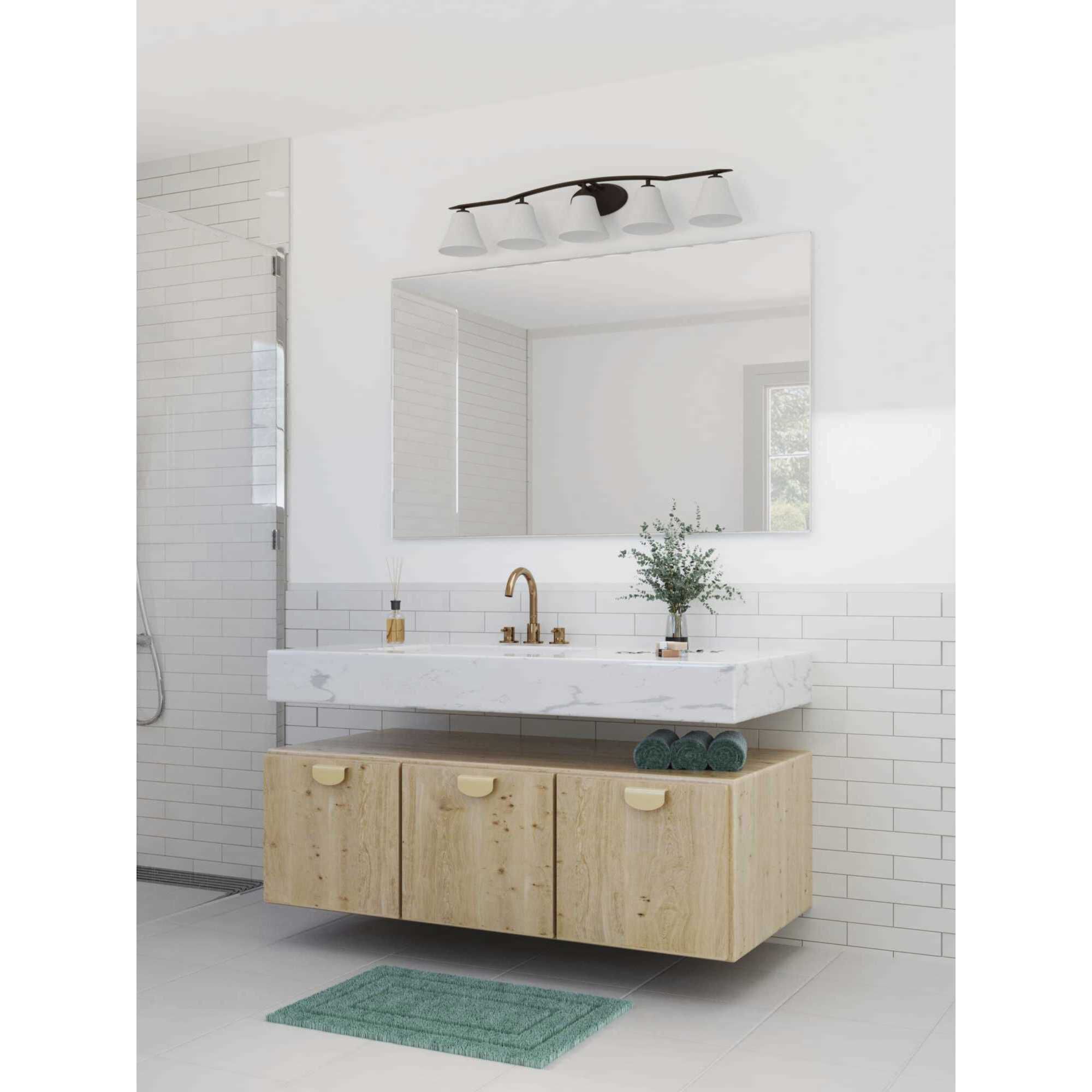 Bravo 5 Light 46.25 inch Antique Bronze Bath Vanity Wall Light