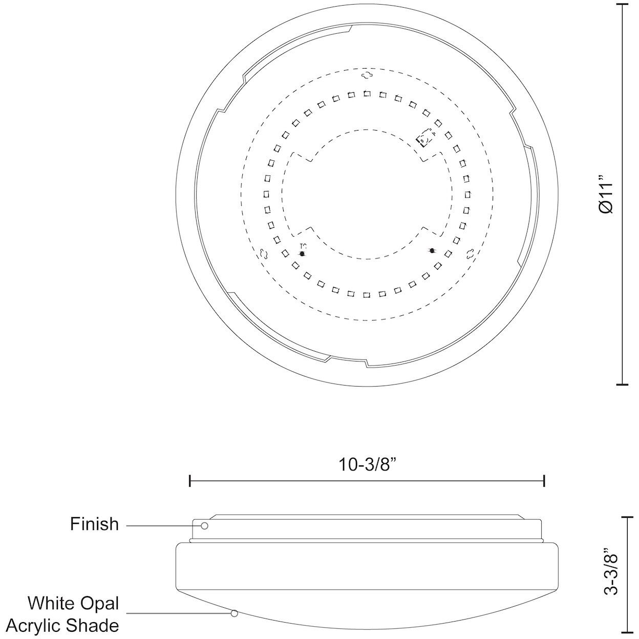 Collins LED 11 inch White Flush Mount Ceiling Light