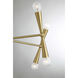 Contemporary 10 Light 24 inch Natural Brass Chandelier Ceiling Light