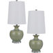Kawela 27.5 inch 100.00 watt Mustard Green Table Lamp Set Portable Light