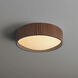 Tambo LED 14 inch Weathered Brass and Walnut Flush Mount Ceiling Light