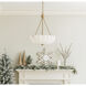 Bundt 3 Light 15.5 inch White and Natural Aged Brass Semi-Flush Mount Ceiling Light