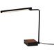 Sawyer 17 inch 7.00 watt Black with Camel Brown Leather Wireless Charging Desk Lamp Portable Light, with AdessoCharge