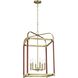 Hadley 6 Light 18 inch Time Worn Brass Pendant Ceiling Light