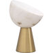 Chamonix 17.72 inch 8 watt Antique Brass with Alabaster Table Lamp Portable Light