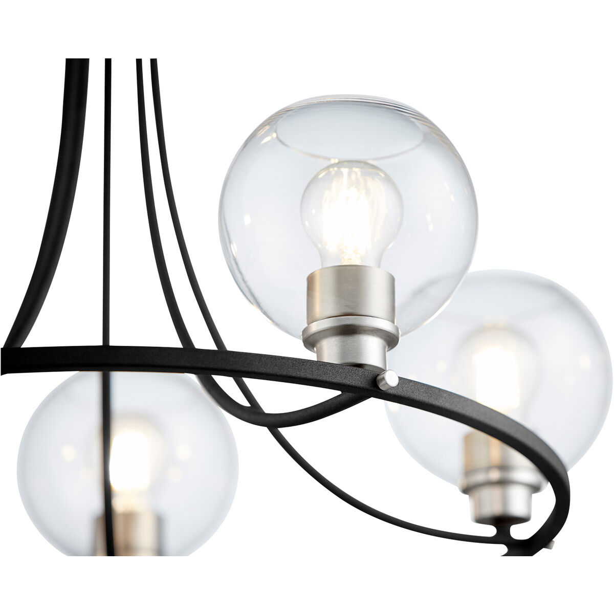 Clarion 5 Light 26 inch Noir and Satin Nickel Chandelier Ceiling Light