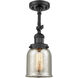 Franklin Restoration Small Bell 1 Light 5 inch Matte Black Sconce Wall Light in Silver Plated Mercury Glass, Franklin Restoration