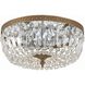 Waltham 3 Light 14 inch Olde Brass Flush Ceiling Light in Clear Spectra