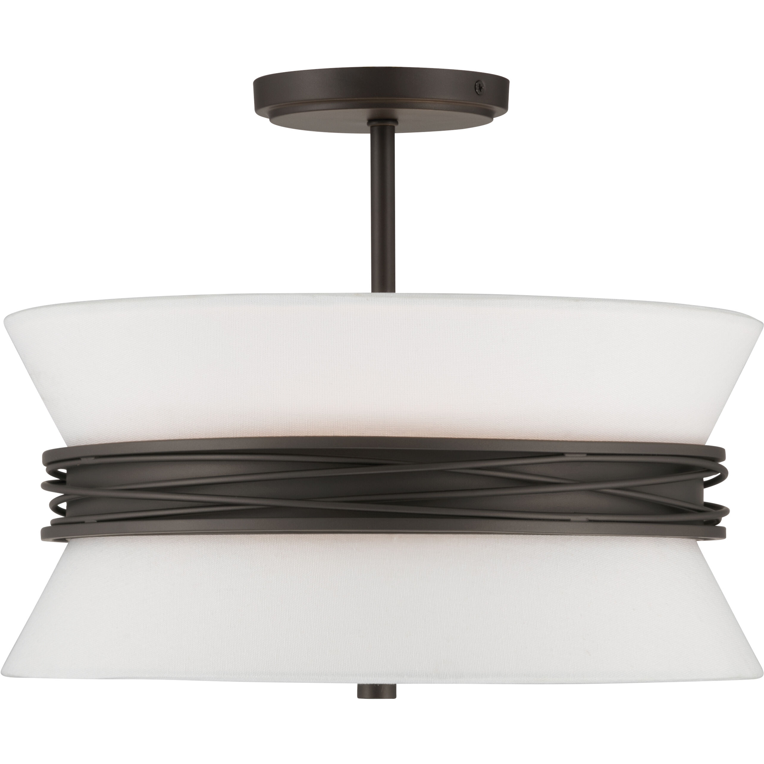 Dalvor 3 Light 15 inch Dark Bronze Semi-Flush Mount Ceiling Light