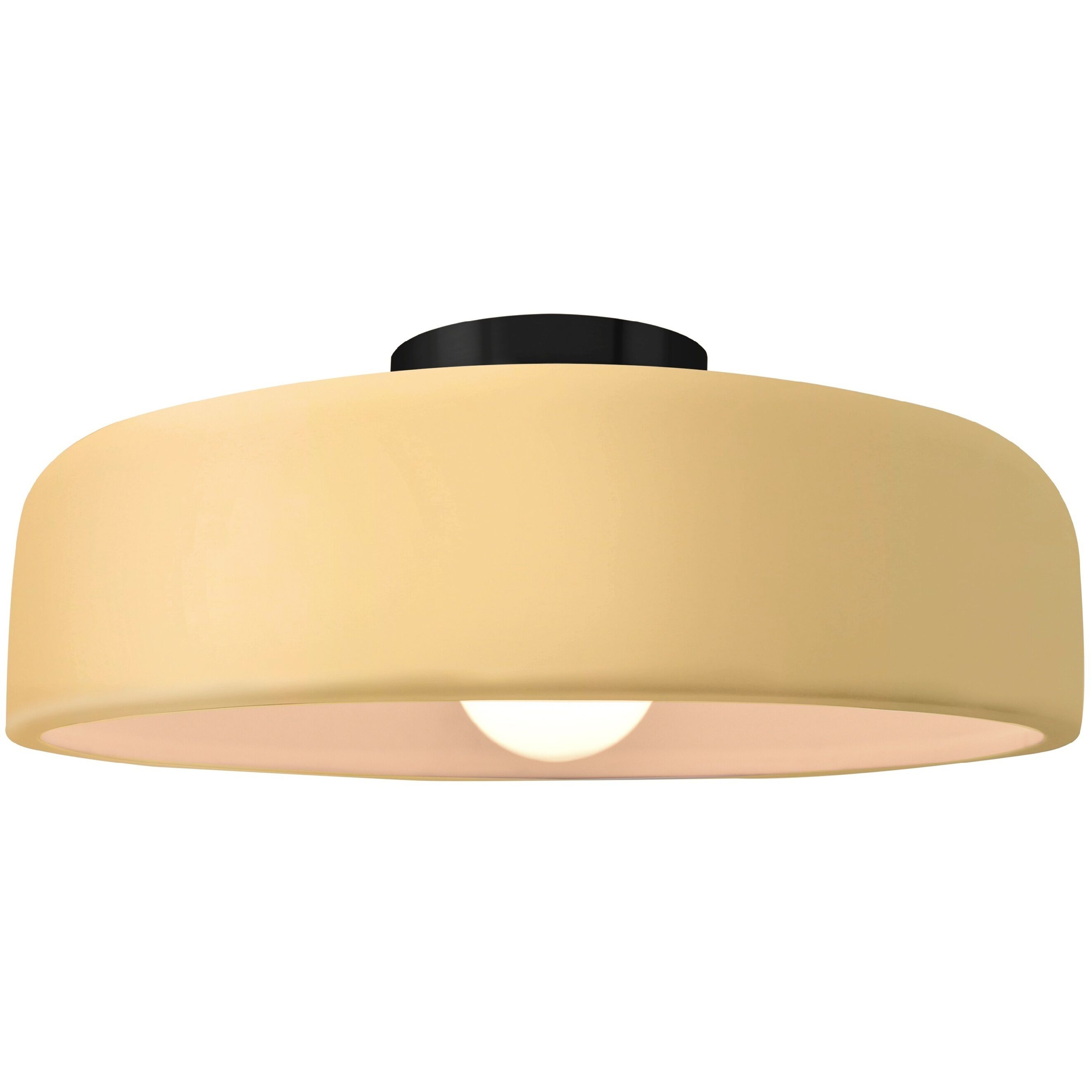 Radiance Collection - Spire LED 13 inch Muted Yellow and Matte Black Semi-Flush Ceiling Light in Dedicated LED, 13W x 6H, Form+Finish+Function