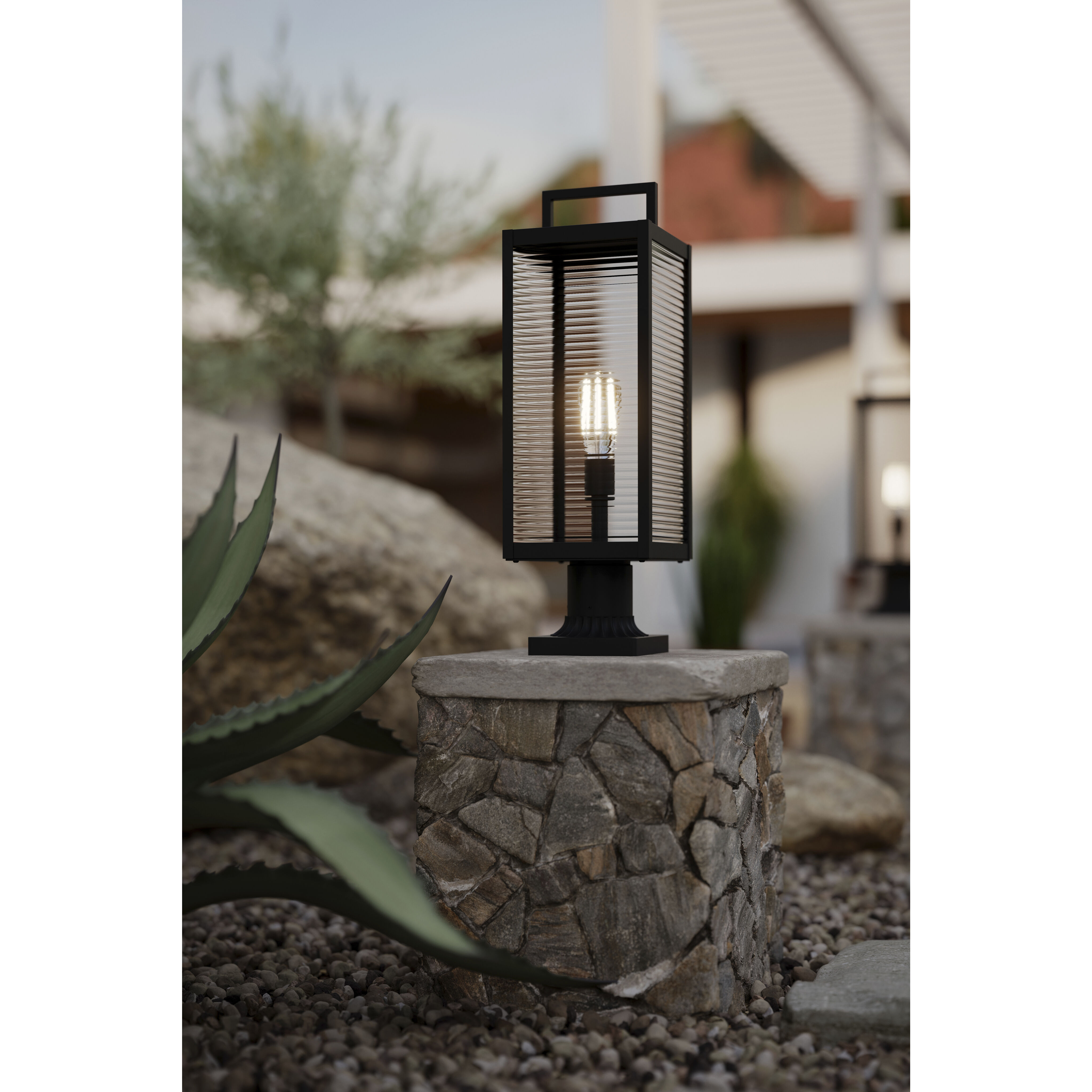 Edgewood 1 Light 21.5 inch Dark Matte Black Outdoor Post Mount