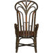 Benin Throne Brown and Orange and Linho Adobe Accent Chair