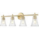 Belle 4 Light 32 inch Modern Gold Bath Vanity Light Wall Light