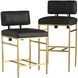 Laney 41 inch Black and Antique Brass Bar Stool