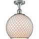 Ballston Large Farmhouse Chicken Wire 1 Light 10 inch Polished Chrome Semi-Flush Mount Ceiling Light, Ballston