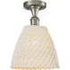 Edison Bristol Natural 1 Light 9 inch Brushed Satin Nickel Semi-Flush Mount Ceiling Light