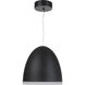Studio LED 15.7 inch Flat Black Dome Pendant Ceiling Light