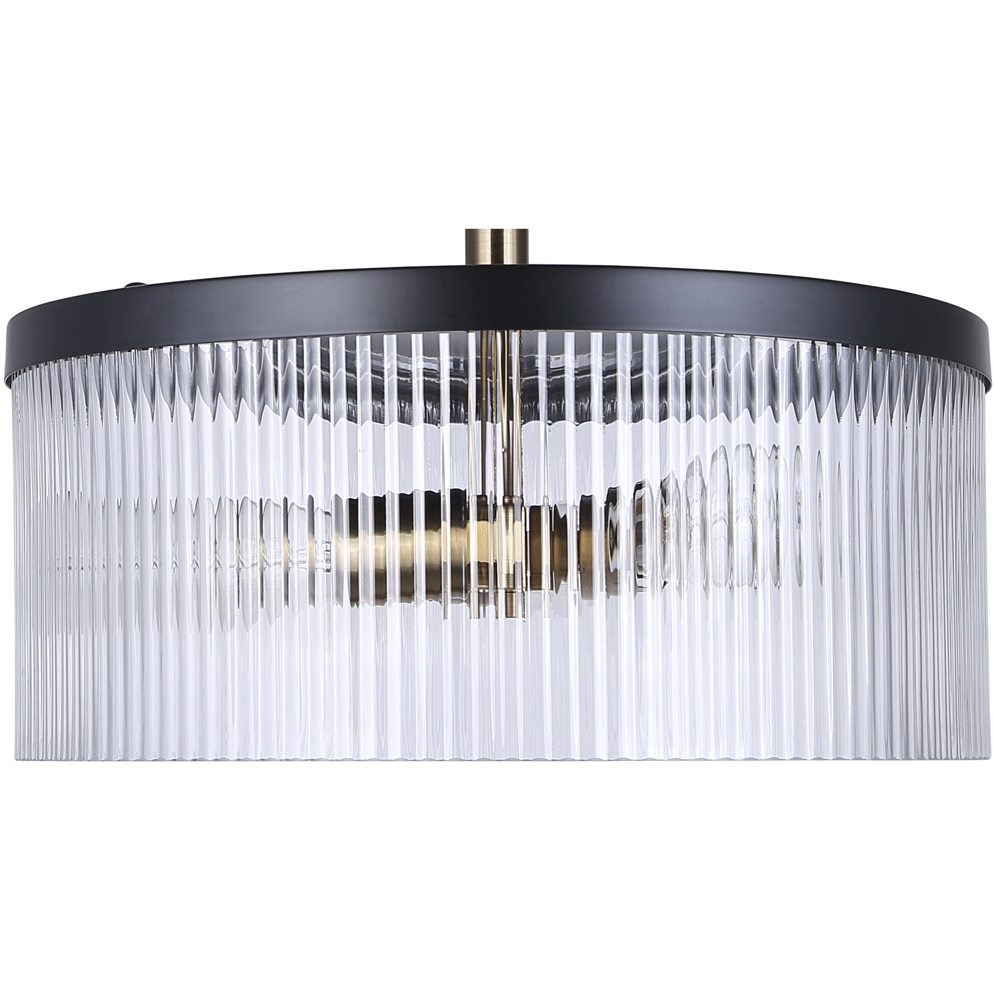 Jenner 3 Light 15 inch Black/Gold Chandelier Ceiling Light