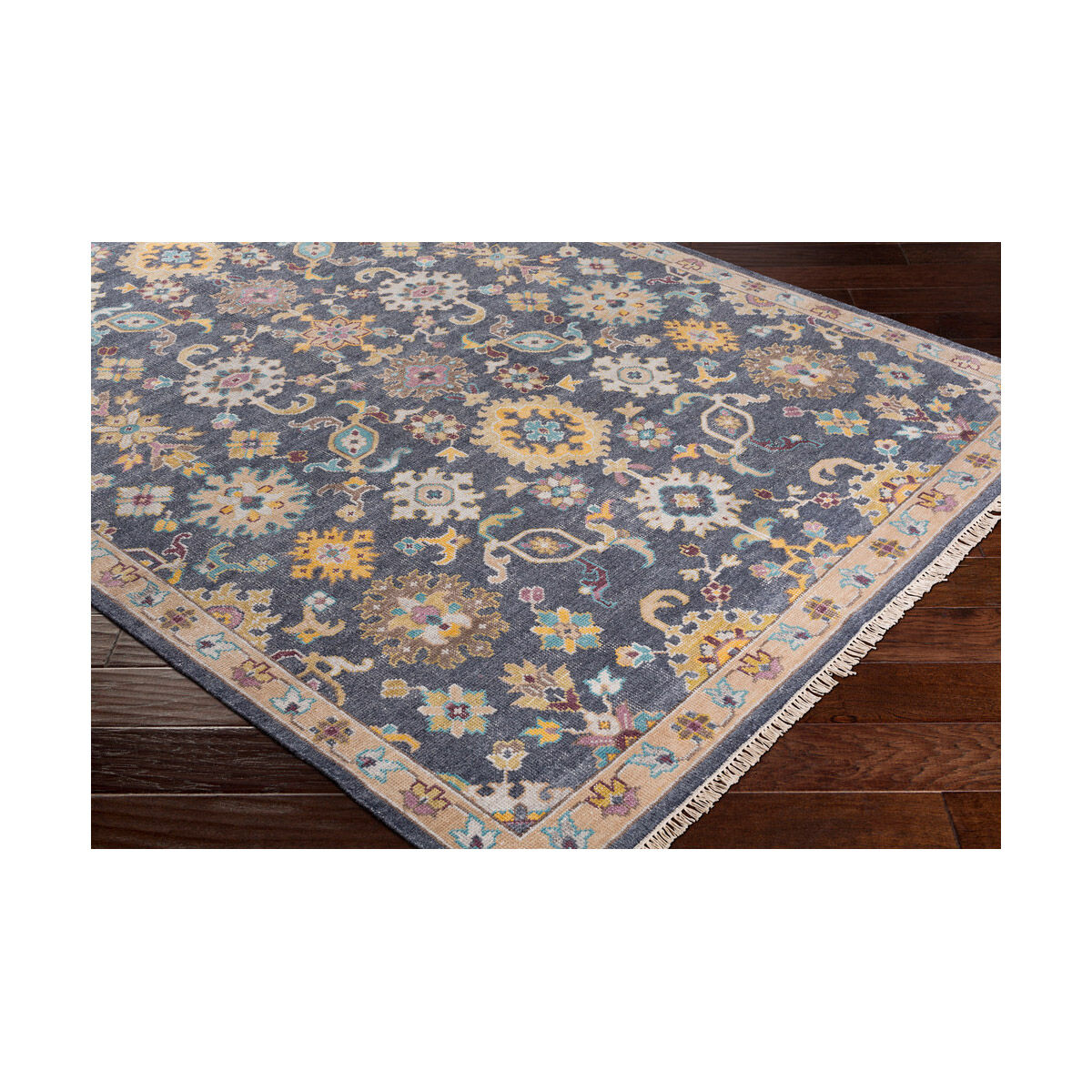 Millard 36 X 24 inch Charcoal/Beige/White/Camel/Bright Yellow/Aqua/Rose Rugs, Rectangle